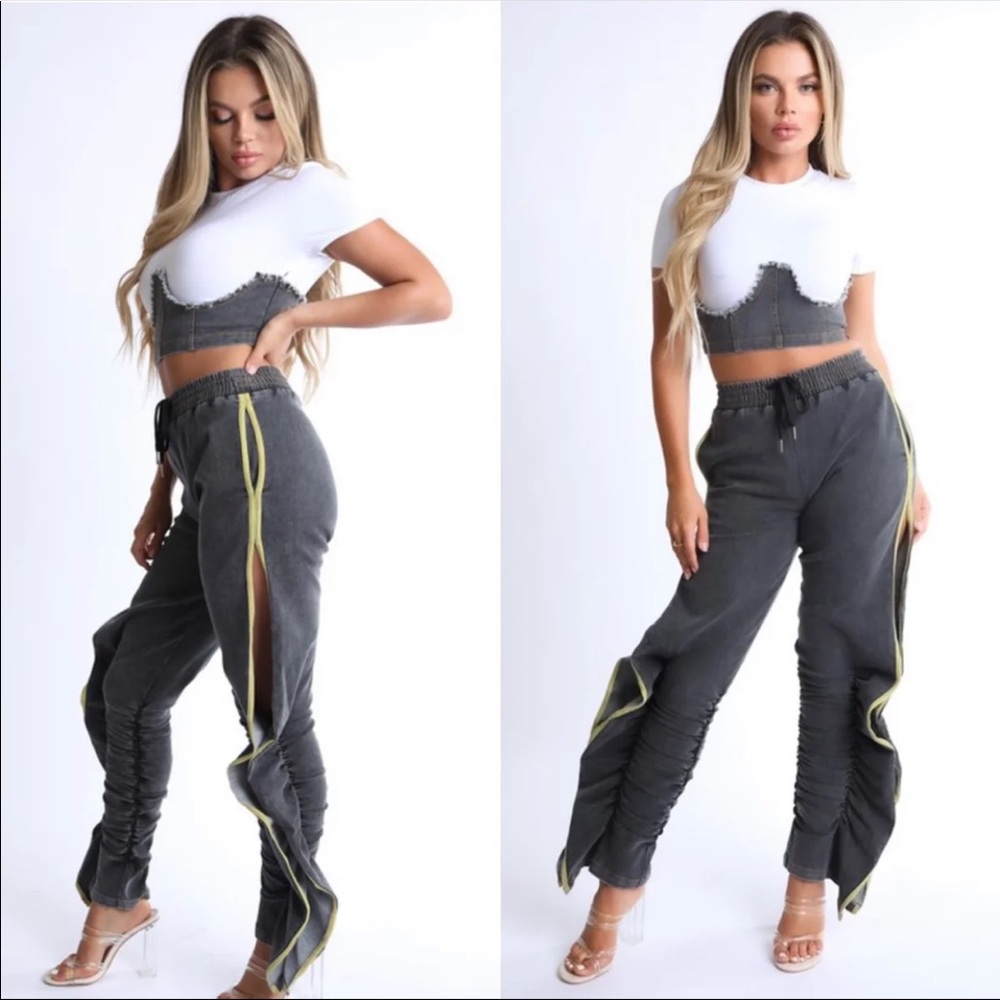 Trendy Black Denim Set